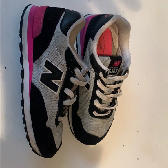 Kids New Balance 515’s size 2 black/gray/pink - Picture 2 of 6